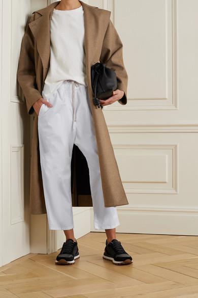 BRUNELLO CUCINELLI Suede And Fabric Sneakers In Black