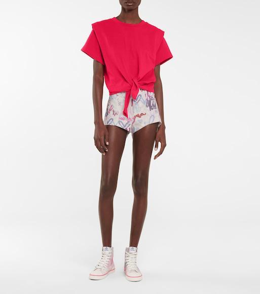 ISABEL MARANT Haley Floral Leather Bucket Hat In Multicolor