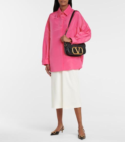 VALENTINO GARAVANI Valentino Vlogo 40 Velvet Slingback Pump In Black