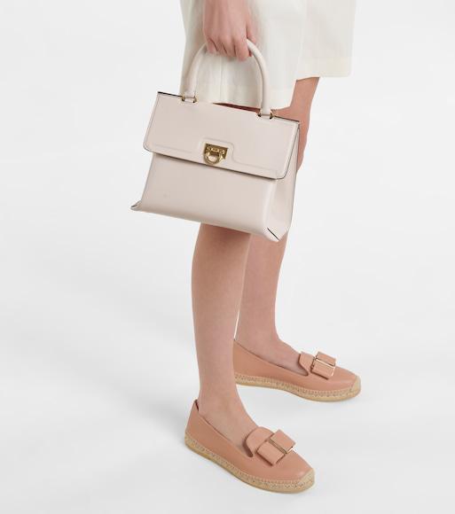 FERRAGAMO Quilted Beige Shoes With Black Toe Cap In Multi