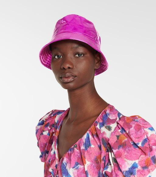 ISABEL MARANT Haley Metallic Leather Bucket Hat In Pink