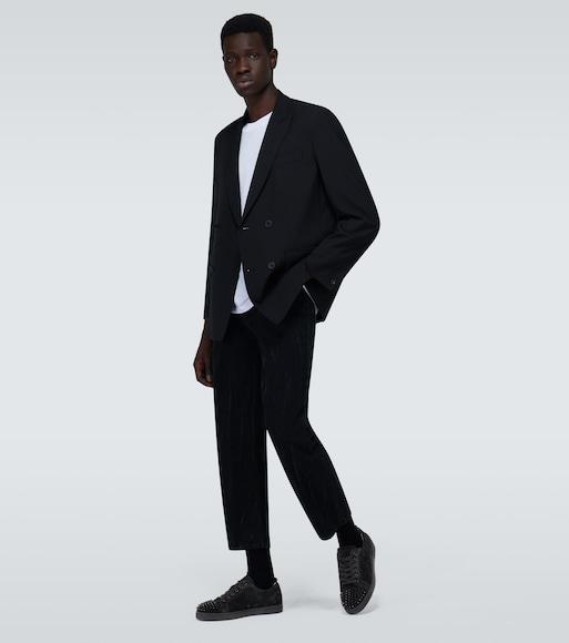 CHRISTIAN LOUBOUTIN Louis Junior Spikes Cap-toe Leather Sneakers In Black