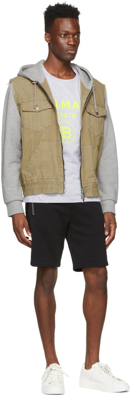 BALMAIN B-court White Low Top Sneakers With Logo Patch On The Tongue In Leather Man In Multi