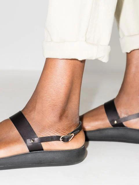 ANCIENT GREEK SANDALS Black Comfort Sole Clio Sandals