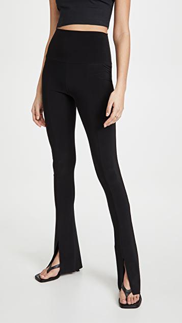 NORMA KAMALI Spat Split-hem Jersey Leggings In Black