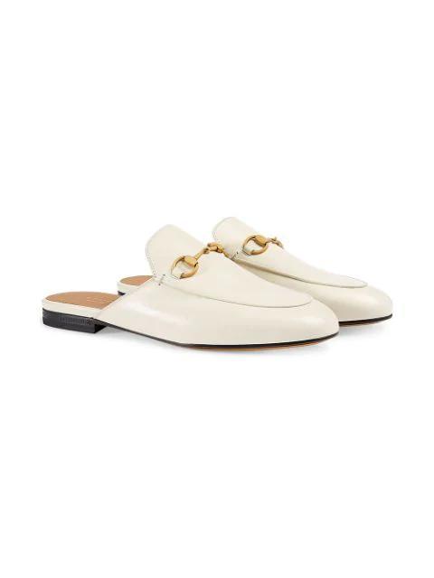 GUCCI Princetown Loafer Mule In White Leather