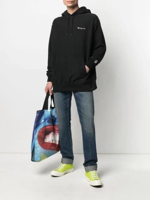 READYMADE Embroidered Logo Long-sleeve Hoodie In Black