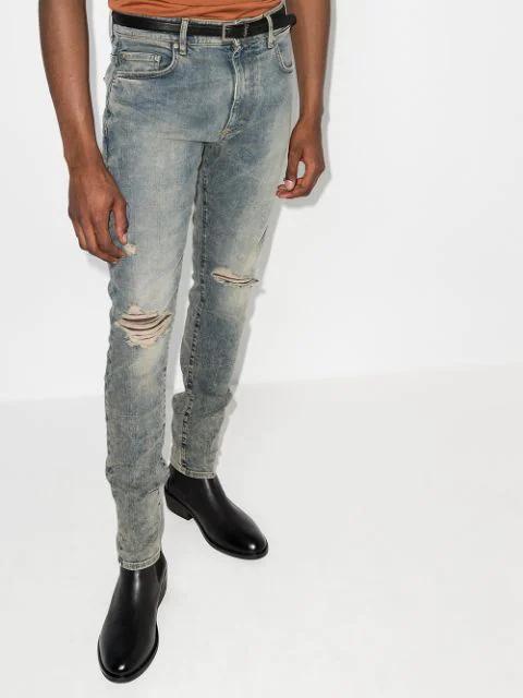 SAINT LAURENT Grained Leather Cassandre Thin Belt With Square Buckle Accessories In Black