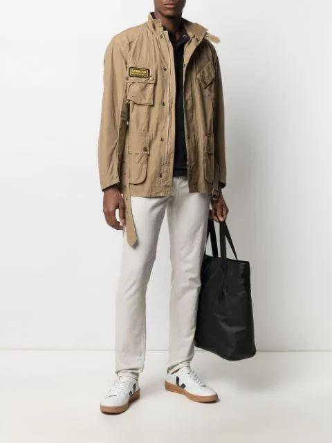 BARBOUR Embroidered Cotton Polo In Black