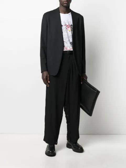 YOHJI YAMAMOTO Tailored Denim Trousers With Pleats And Pockets In Black