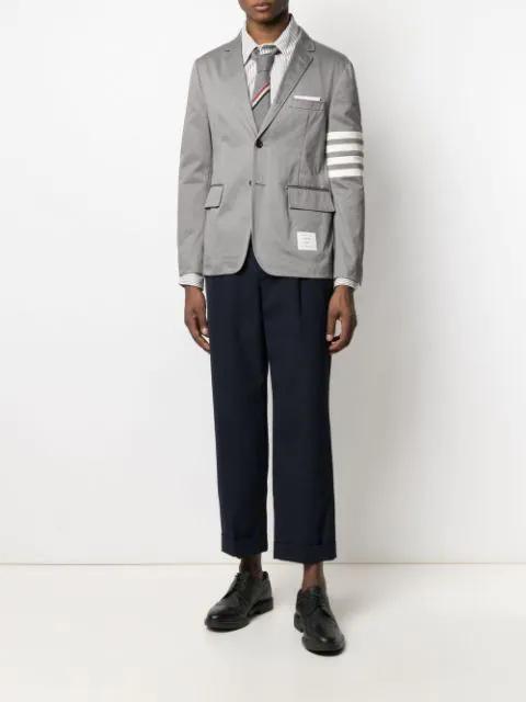 THOM BROWNE Vertical Stripe Button-down Shirt With Rwb Detail In Multi