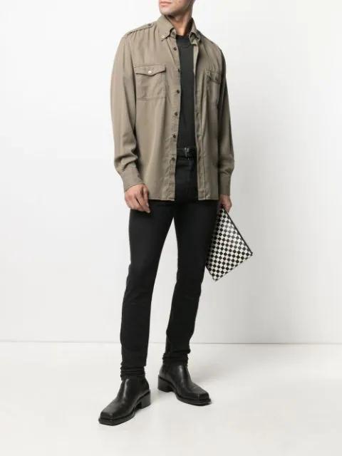 TOM FORD Black Stretch Cotton V-neck T-shirt