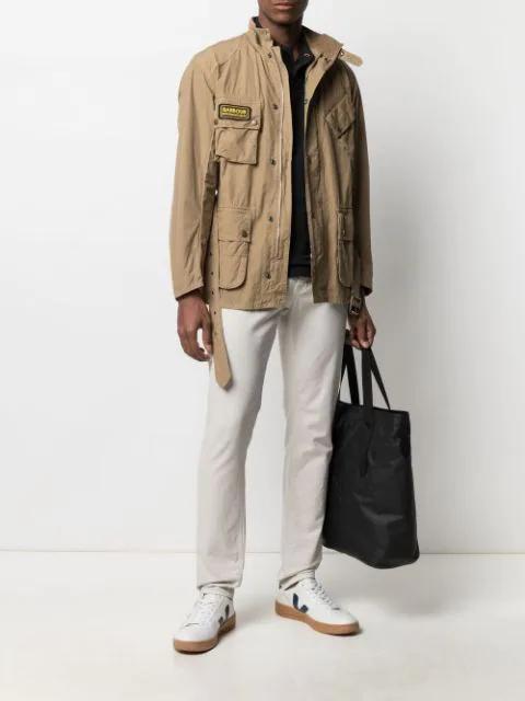 BARBOUR Embroidered Cotton Polo In Black