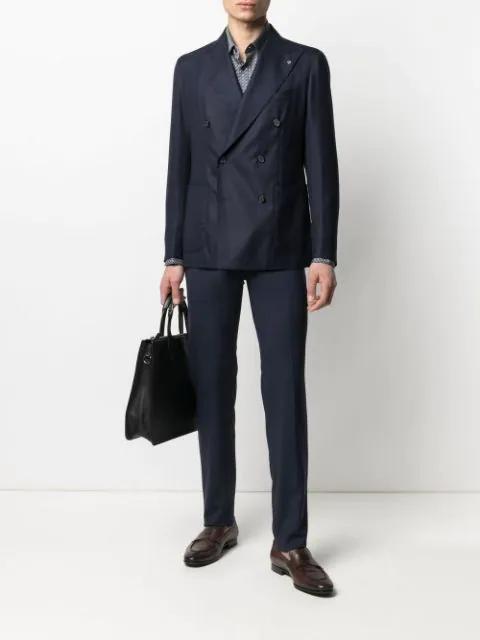 FERRAGAMO Gancini-print Fringe Scarf In Blue