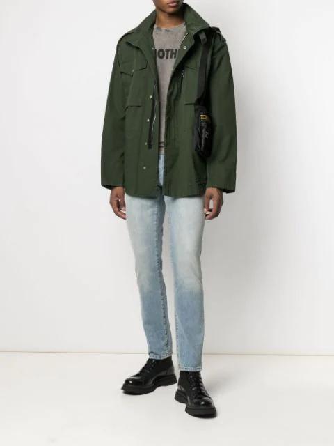 OFF-WHITE Arrows-motif Hooded Jacket In Green