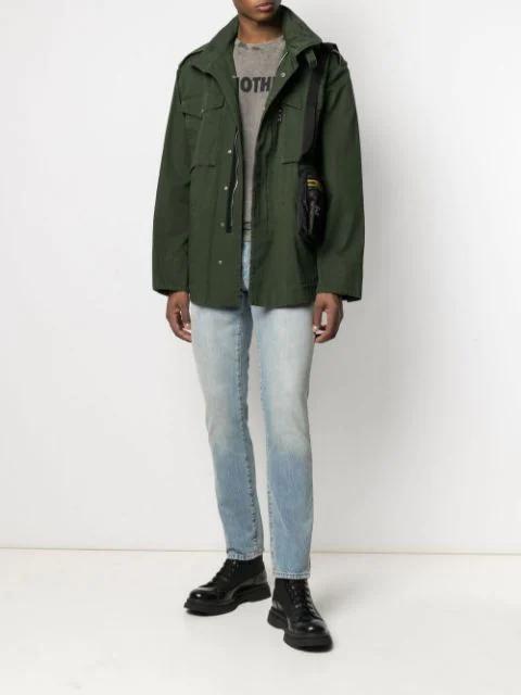 OFF-WHITE Arrows-motif Hooded Jacket In Green