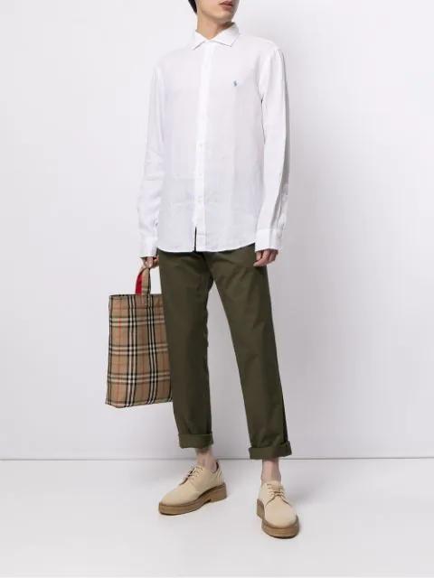 POLO RALPH LAUREN Long-sleeved Button-down Shirt With Tailored Fit In White