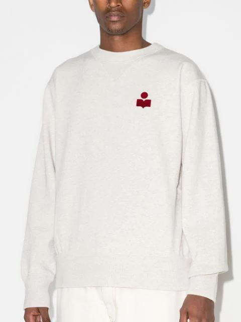 ISABEL MARANT Linen Crew Neck T-shirt With Bold Graphic Logo In White