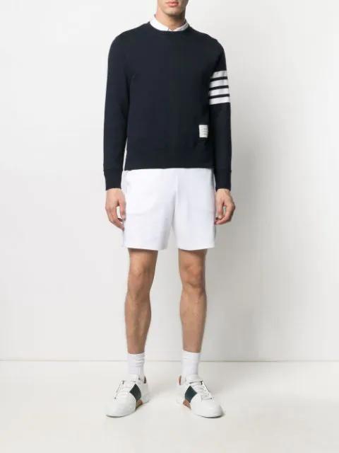 THOM BROWNE Classic Crewneck In Blue