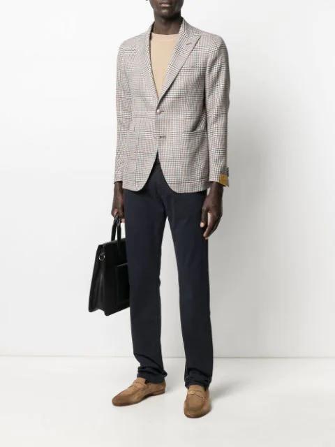 FERRAGAMO Gancini-print Fringe Scarf In Blue