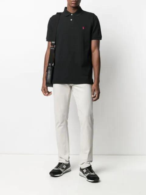 POLO RALPH LAUREN Embroidered-logo Polo Shirt In Black