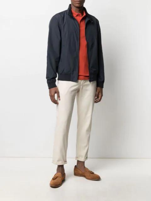 FERRAGAMO Gancini-print Fringe Scarf In Blue