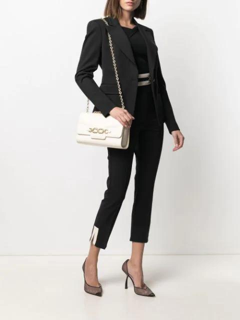 PINKO Kamut Black Single-breasted Jacket With Peak Revers In Viscose Blend Stretch Woman