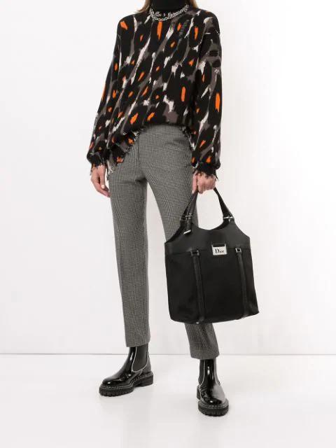 MONCLER Logo Patch Cuff Virgin Wool Rib Beanie In Black