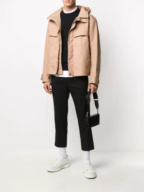 AMI ALEXANDRE MATTIUSSI Ami Paris Logo Embroidered V-neck Cardigan In Animal Print