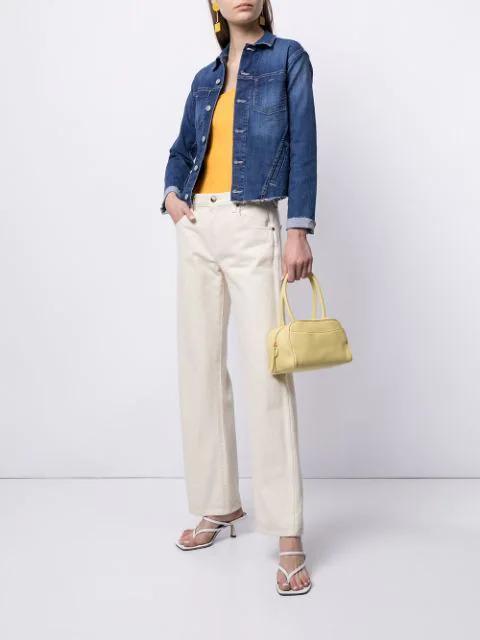 L'AGENCE Janelle Slim-fit Distressed Denim Jacket In Hawthorne