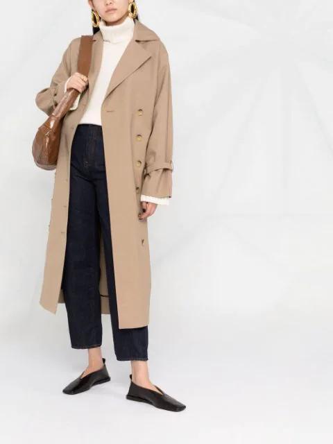 TOTÊME Signature Double-breasted Cotton-blend Gabardine Trench Coat In Neutral