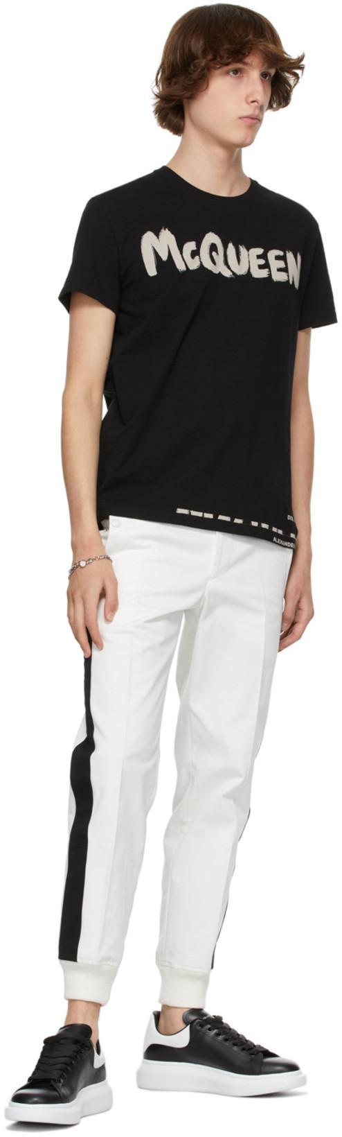 ALEXANDER MCQUEEN Black Cotton Logo Print T-shirt