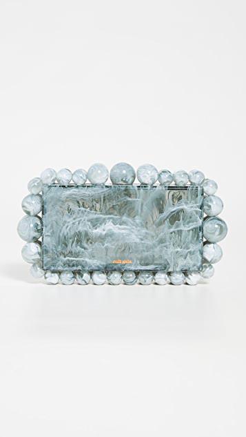 CULT GAIA Eos Pearly Marbled Acrylic Clutch Bag In Seaspray