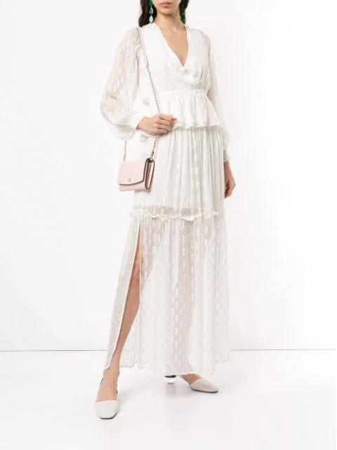 TORY BURCH Robinson Croc Embossed Leather Wallet On A Chain In Mineral Pink/gold