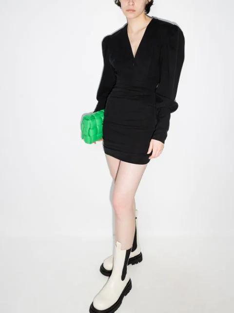 ISABEL MARANT Lazeli Draped Sequin-embellished Crepe Mini Dress In Black