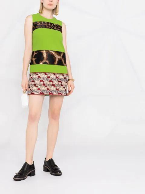 DOLCE & GABBANA Panelled Shift Dress In Green