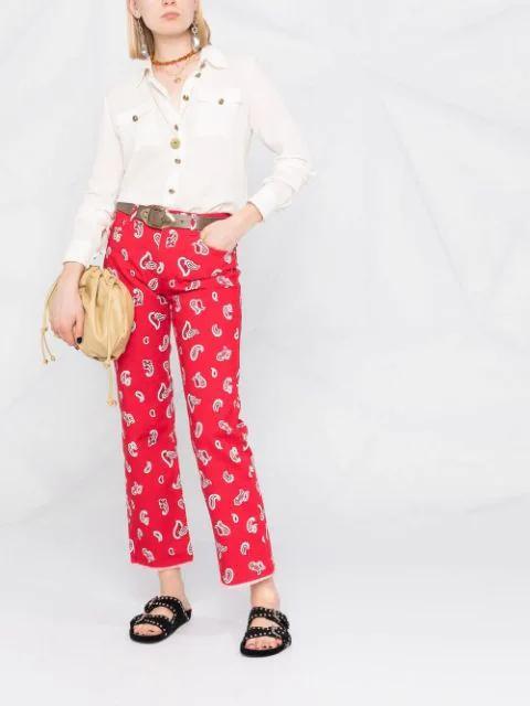 BALMAIN Silk Shirt With Padded Shoulders In White