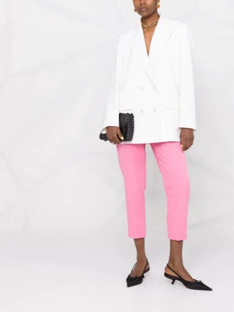 VALENTINO Oversized Double-breasted Twill Blazer In Avorio