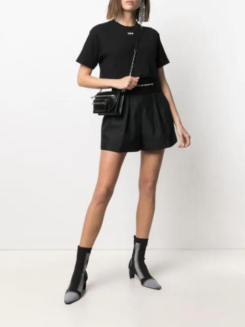 ALEXANDER WANG Women Safari Short With Exposed Zipper And Logo Elastic In Animal Print