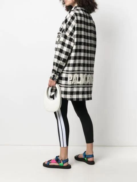 PALM ANGELS Black Leggings With Contrasting Stripes In Stretch Polyamide Woman