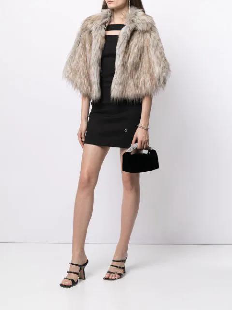 UNREAL FUR Nord Faux-fur Cropped Cape In Brown