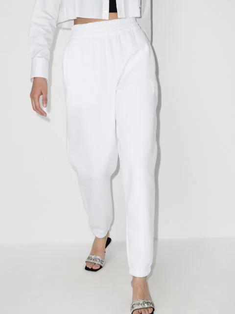 ALEXANDER WANG Puff Logo Sweatpant In Structured Terry In Grey