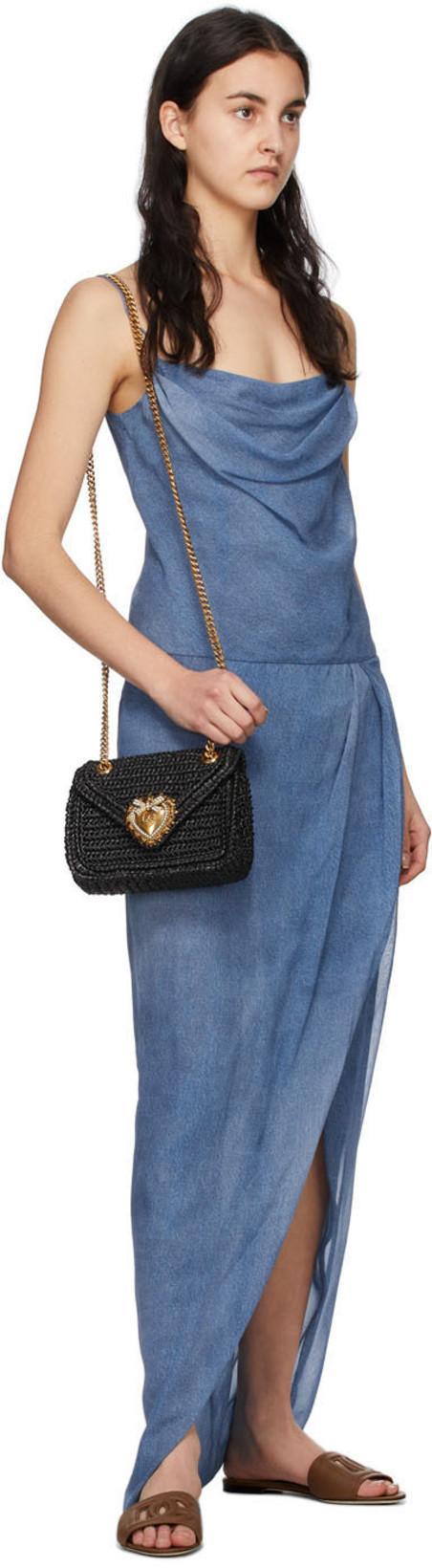 DOLCE & GABBANA Light Brown Calf Leather Dg Millennials Logo Slides