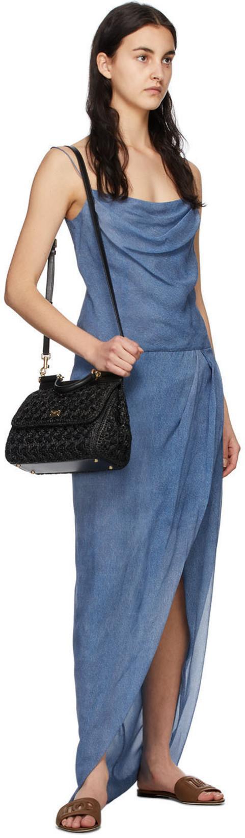 DOLCE & GABBANA Light Brown Calf Leather Dg Millennials Logo Slides