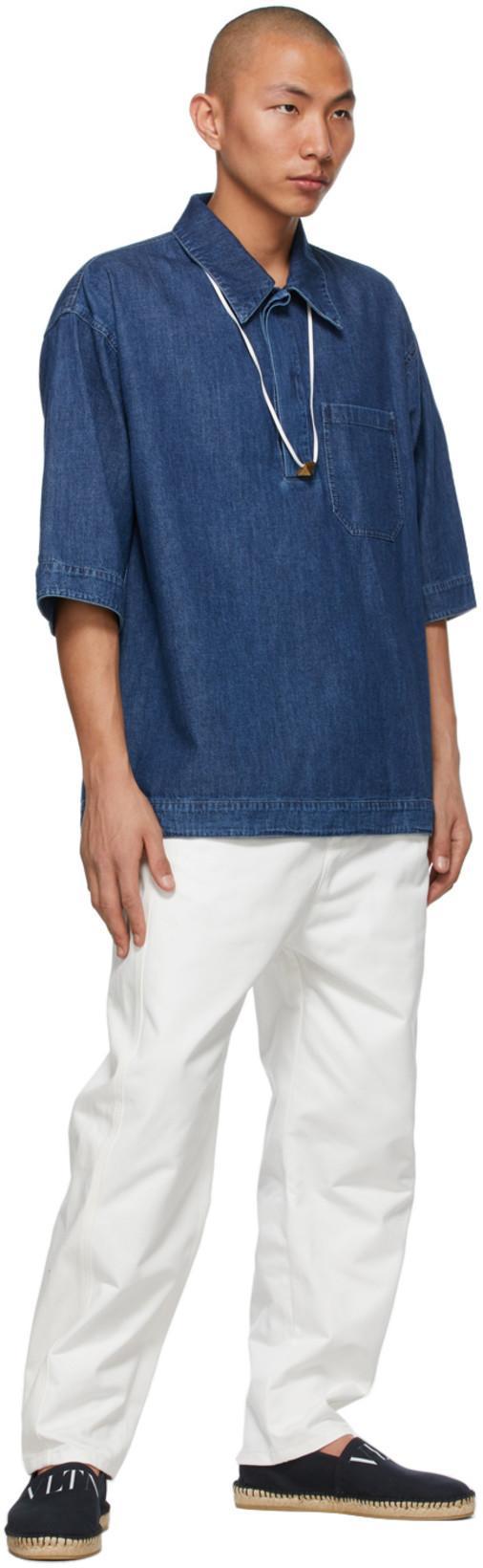 VALENTINO Baggy Fit Tapered Trousers In White