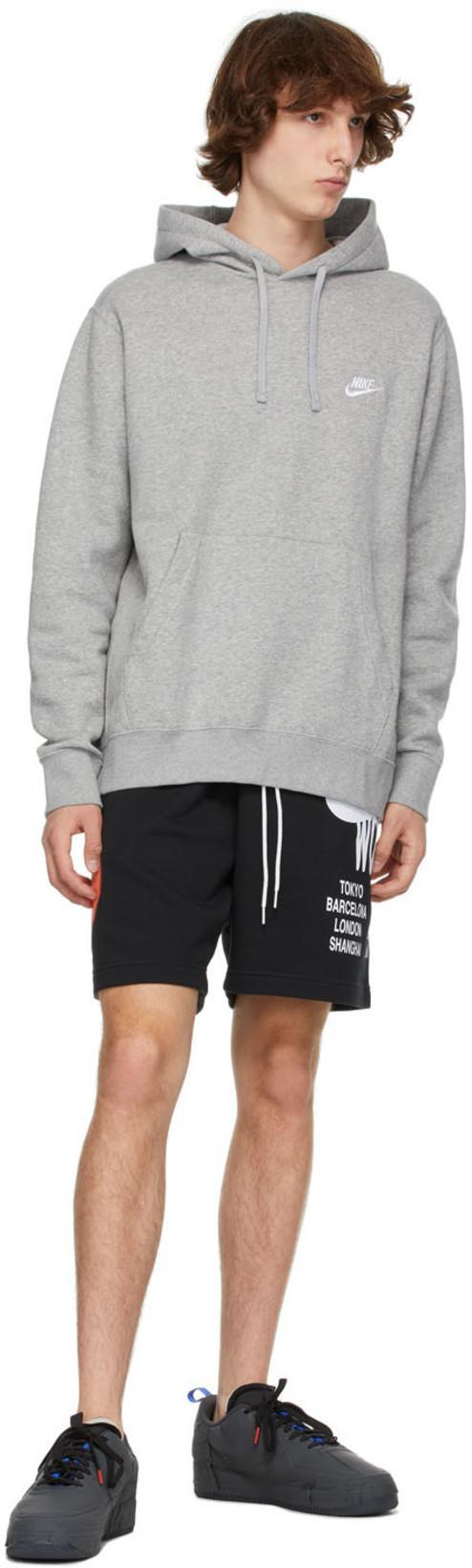 NIKE Sportswear Club Logo-embroidered Cotton-blend Jersey Zip-up Hoodie In Grey