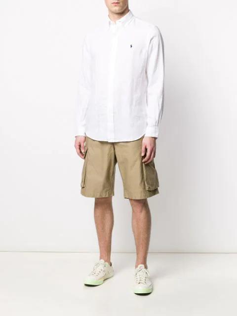 POLO RALPH LAUREN Long-sleeved Button-down Shirt With Tailored Fit In White