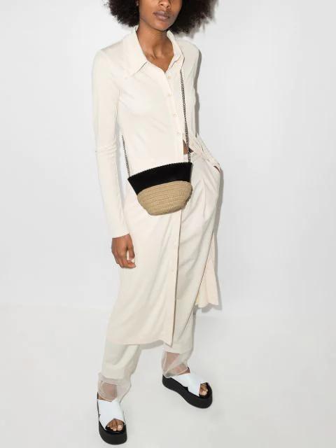 MARNI Crisscross Leather Wedge Platform Sandals In White