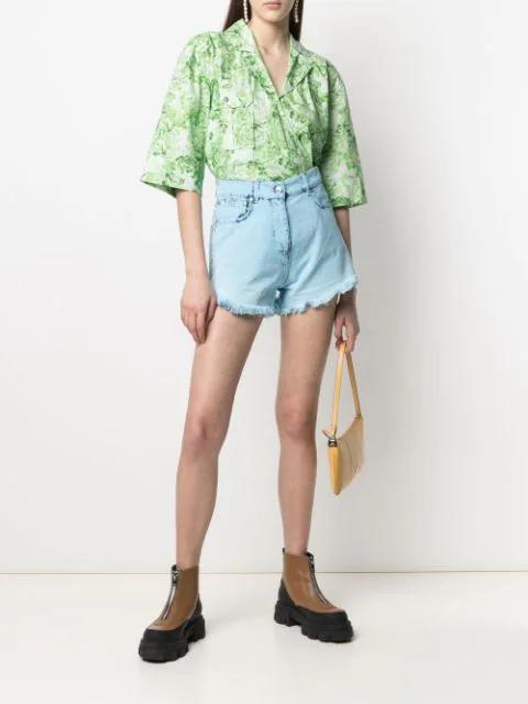 MSGM Woman Denim Shorts Sky Blue Size 2 Cotton