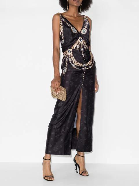 SAINT LAURENT 11cm Heel Open Toe Patent Leather Sandals In Black